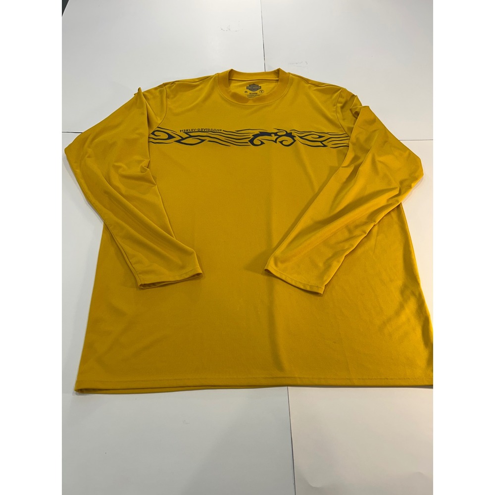 Harley-Davidson Long Sleeve Shirt Graphic Tee  UPF 20 K-Lite Gold L
(337)